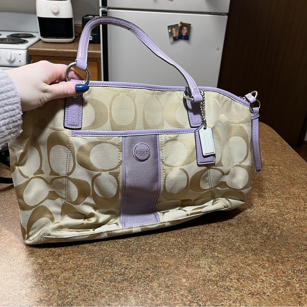 Vintage Coach Bag with Lilac Interior
